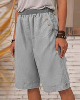 Einfarbige Damen-Shorts mit geradem Bein