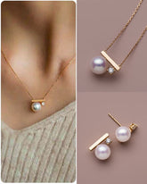 Einfache Perlenohrringe und Perlenketten