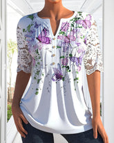 Elegantes Top mit Schmetterlingsprint