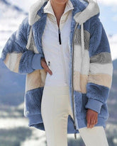 Plüschiger, warmer Kapuzenmantel