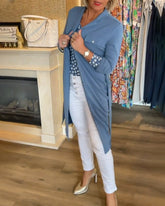 Lässiger, schlichter Knopfmantel