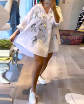 Lässiges Hemd mit Buchstabendruck