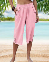 Schlichte Hose aus Baumwolle und Leinen