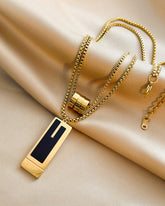 Doppelte lange Halskette aus Titanstahl