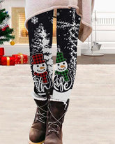 Leggings mit weihnachtlichem Schneemann-Print