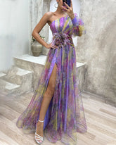 Elegantes trägerloses Partykleid