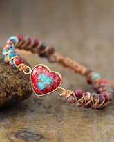 Leidenschaftliches Herzarmband mit Jaspisstein