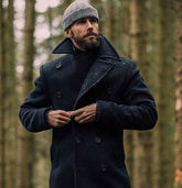 Langärmliger Mantel aus Wolle für Herren