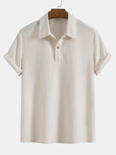 Waffel-Jacquard-Frottee-Poloshirt