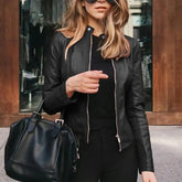 Leder-Motorradjacke für Damen