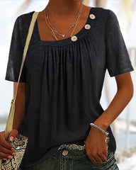 Bequemes Oberteil mit kurzen Ärmeln