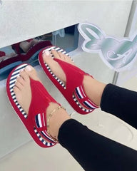 Flache Sandalen mit Reißverschluss