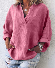 Langarmbluse mit V-Ausschnitt