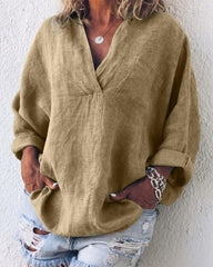 Langarmbluse mit V-Ausschnitt