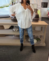 Top mit elegantem Stil und Glockenärmeln