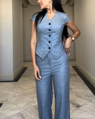 Frena™ – Kurzarm-Blazer- und Hosen-Set