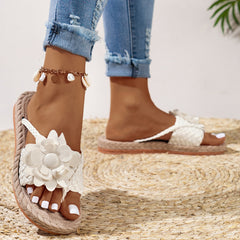 Florale trendige flache Hausschuhe für Damen