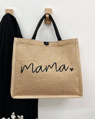 Tragbare Umhängetasche aus Leinen mit großem Fassungsvermögen