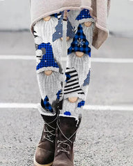 Weihnachtsleggings mit Weihnachtsmann-Aufdruck