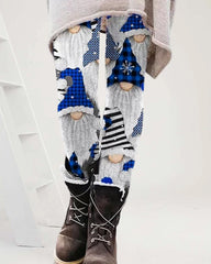 Weihnachtsleggings mit Weihnachtsmann-Aufdruck