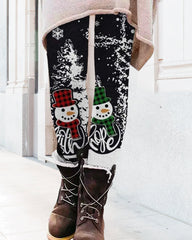 Leggings mit weihnachtlichem Schneemann-Print