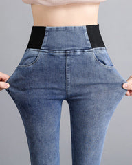 Schmale Bleistifthose mit elastischem Bund