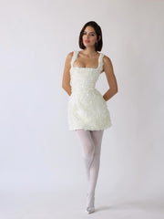 Minikleid mit Korsett in Weiß