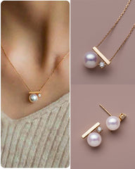 Einfache Perlenohrringe und Perlenketten