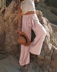 Hose mit hoher Taille und weitem Bein