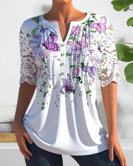 Elegantes Top mit Schmetterlingsprint