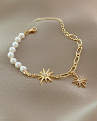 Perlenarmband mit Metallkette