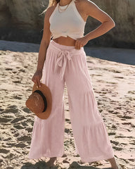 Hose mit hoher Taille und weitem Bein