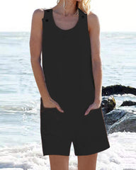 Einfarbiger, lässiger Overall