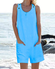 Einfarbiger, lässiger Overall