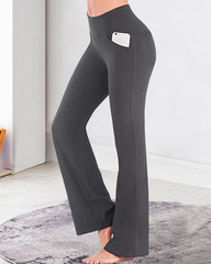 Yogahose mit ausgestelltem Bein und hoher Taille