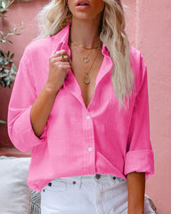 Langarmhemd aus Baumwolle und Leinen