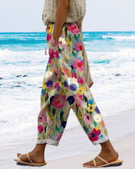 Bunte Jogginghose mit Blumenmuster