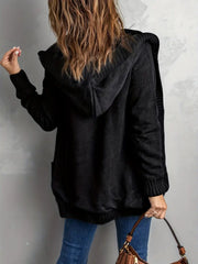 Verene – Bequemes, schickes Plus-Size-Kapuzensweatshirt in Zopfstrickqualität