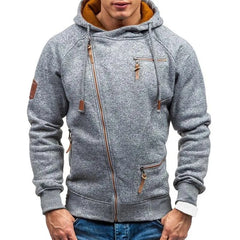 Stylische Kapuzenjacke mit schrägem Reißverschluss für Herren