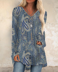Langarmshirt mit Paisley-Print