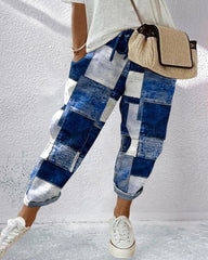 Hose mit Karomuster und Taschen