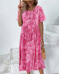 Lässiges Kleid mit Blumenmuster und kurzen Ärmeln