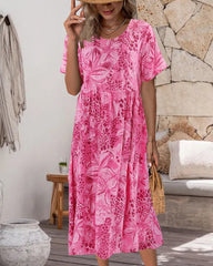 Lässiges Kleid mit Blumenmuster und kurzen Ärmeln