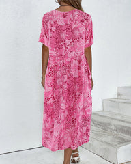 Lässiges Kleid mit Blumenmuster und kurzen Ärmeln