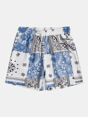 Hemd und Shorts mit Paisley-Print und Knöpfen