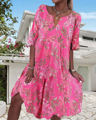 Etuikleid mit Blumenmuster