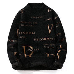 Trendiger, bedruckter, dicker, warmer Pullover für Herren