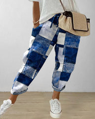 Hose mit Karomuster und Taschen