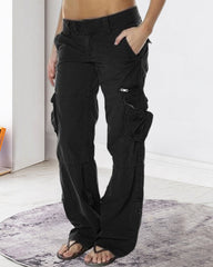 Lose Vintage-Cargohose mit mehreren Taschen