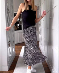 Lässiger langer bedruckter Rock